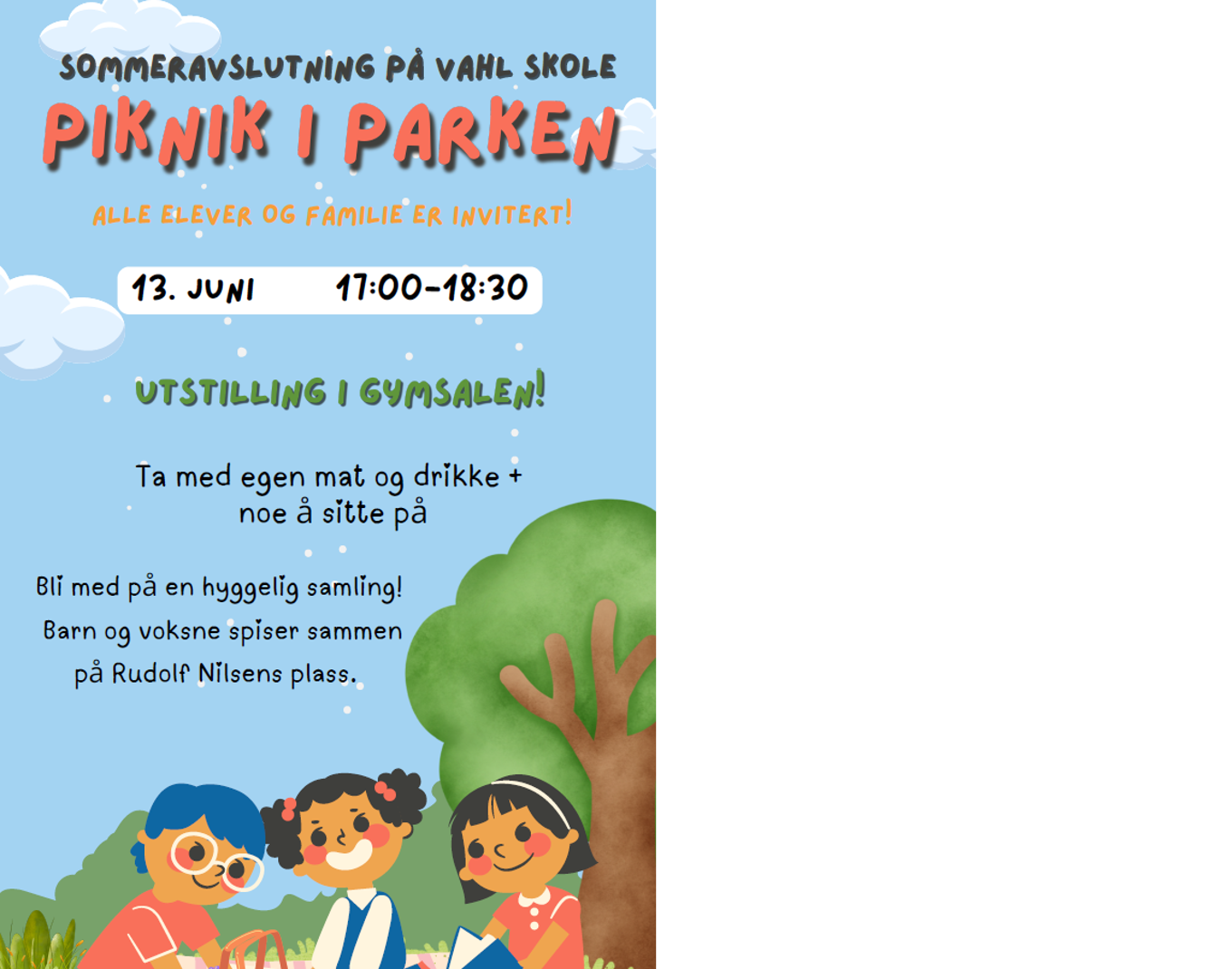 Piknik i parken - plakat